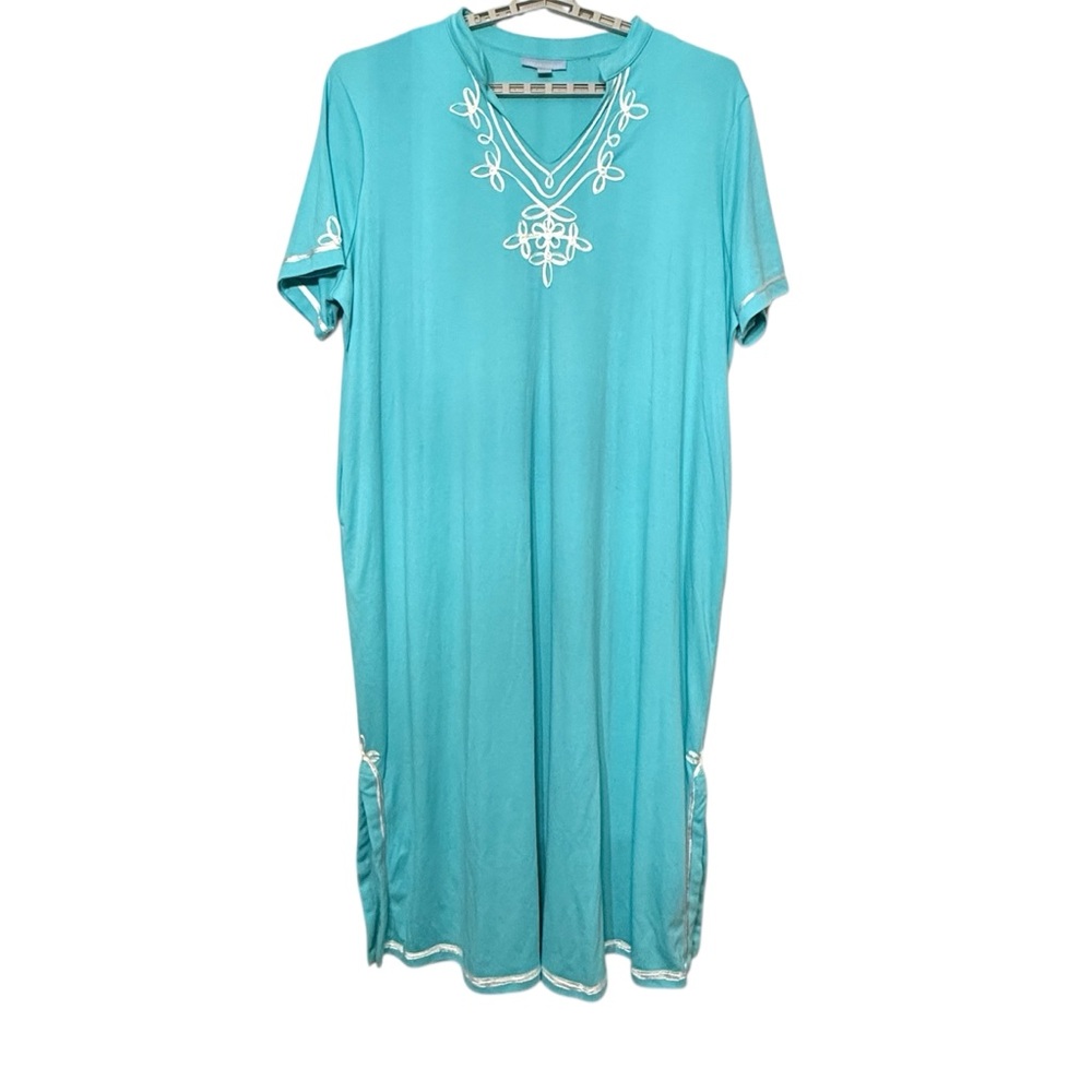 Only Necessities House Dress Kaftan Nightgown Beach‎ Cover Up Pockets Jersey 3X